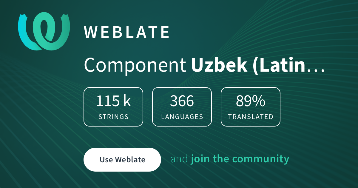 Uzbeki Script Uzbek (Latin script) @ Weblate